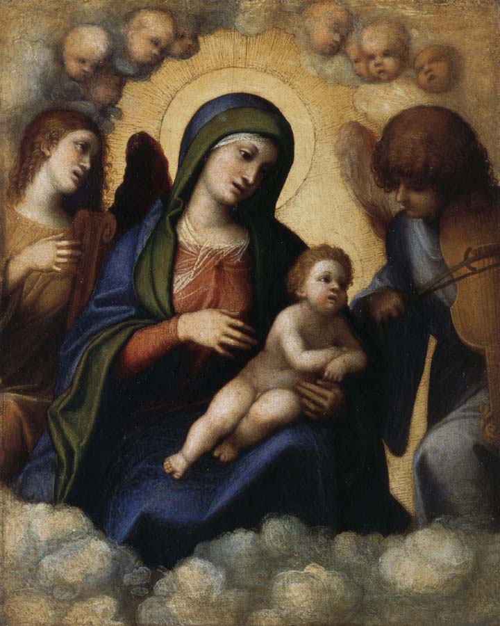 CASTIGLIONE, Giovanni Benedetto Embrace the glory of the Son and Our Lady of Angels